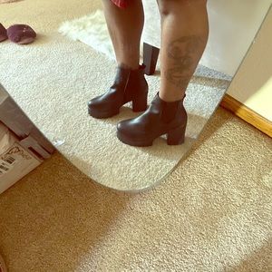 Black chunky ankle boots